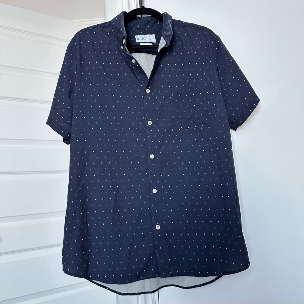 Mizzen+Main Dark Blue Button Down Shirt Size XL